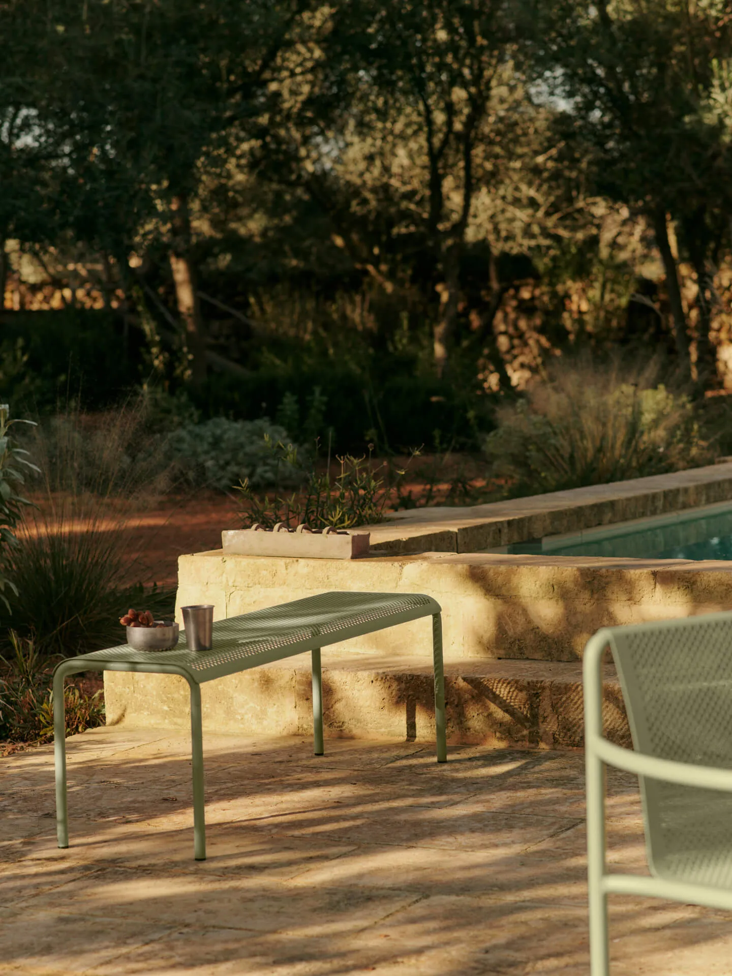 Dapple bench 45x130x39.8 cm, Tea Green Ferm Living