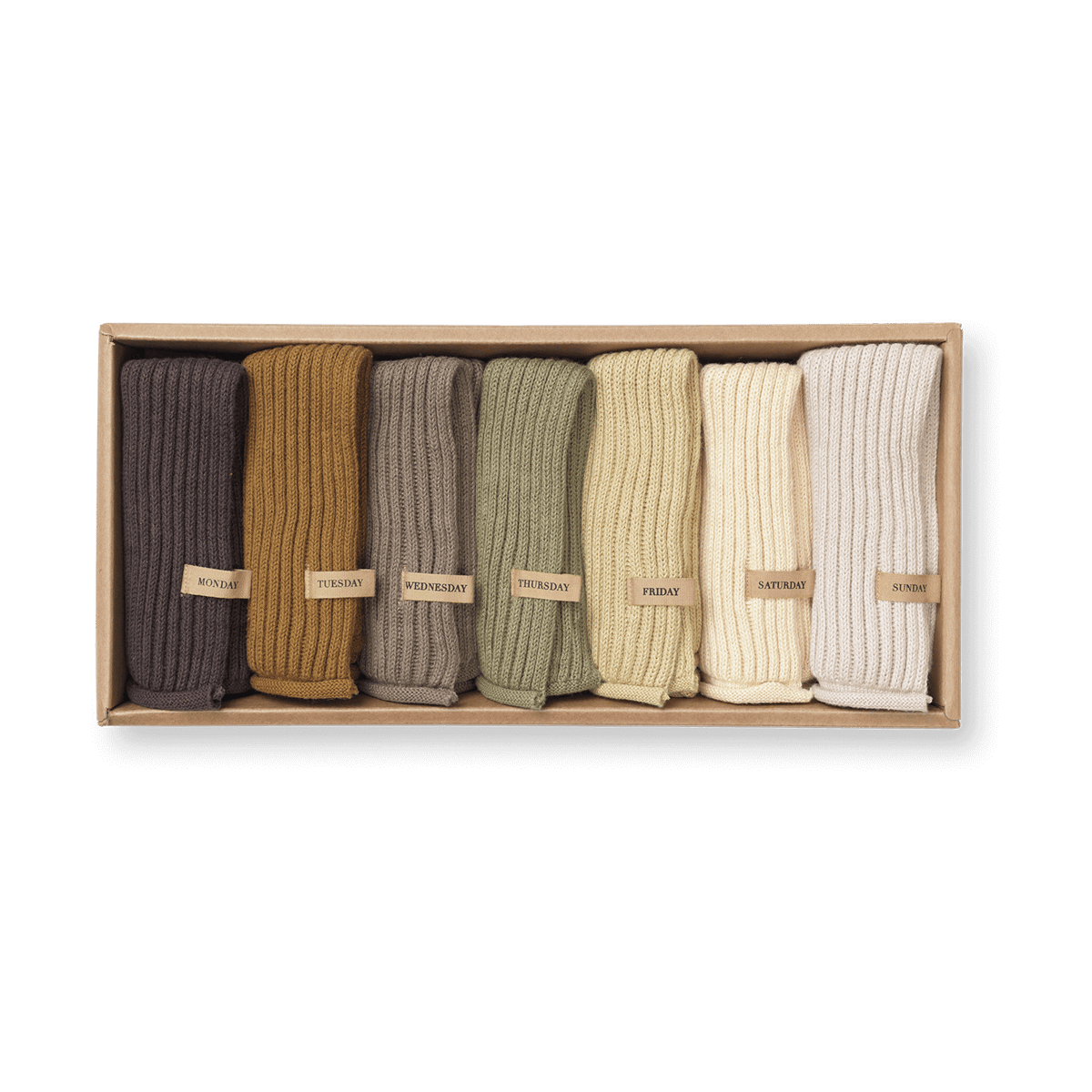 Ferm Living Day cloth 7-pack 26x26 cm Calm | Scandinavian Design | Dishcloths & brushes | Brown