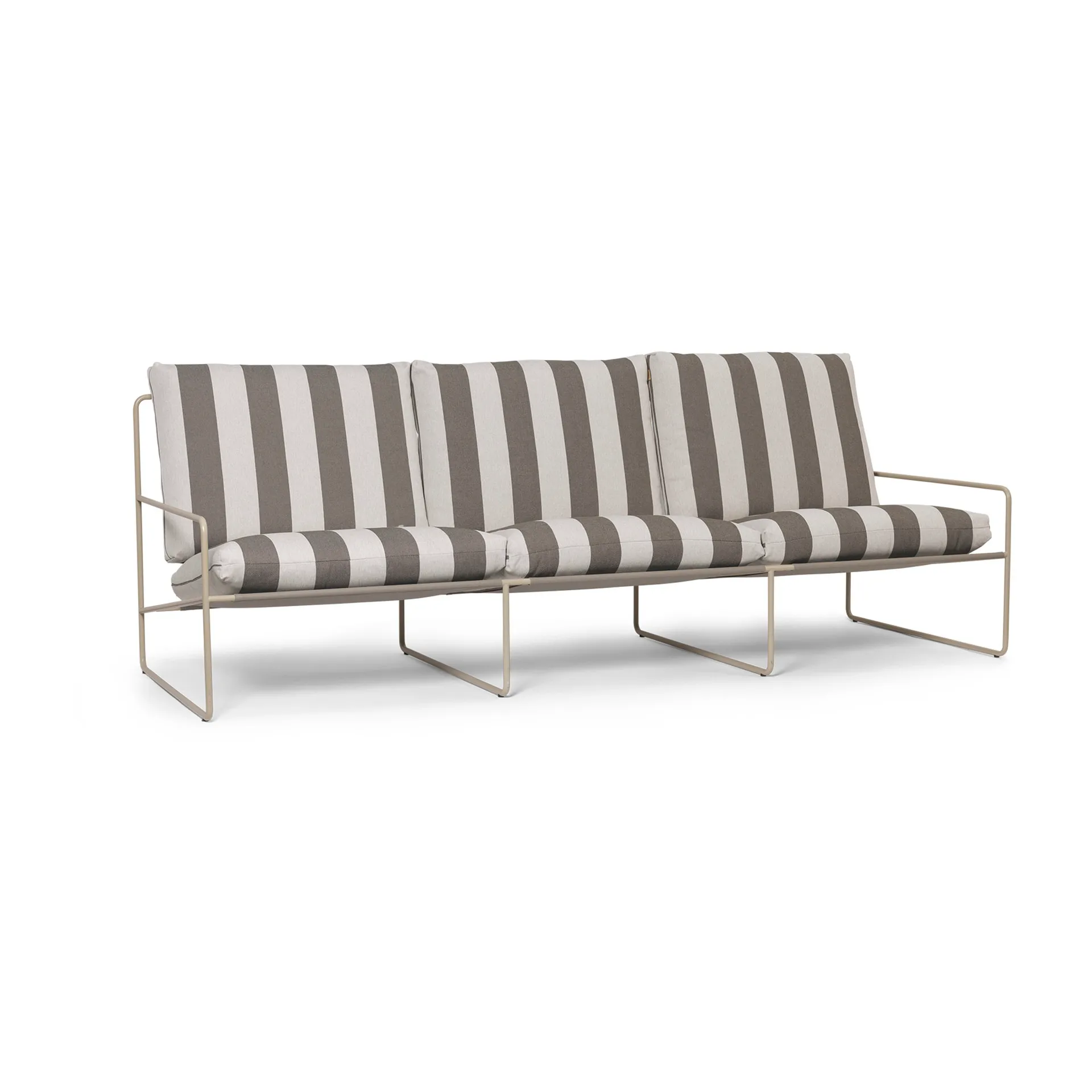 Desert 3-seat sofa, Cash stripe-chocolate Ferm Living