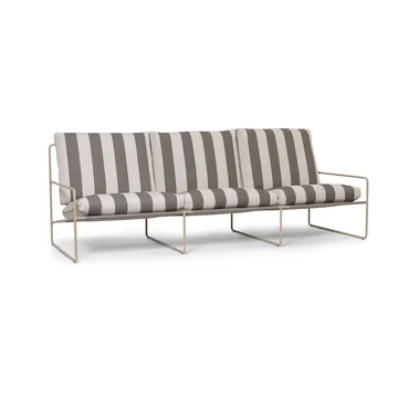 Desert 3-seat sofa - Cash stripe-chocolate - Ferm Living