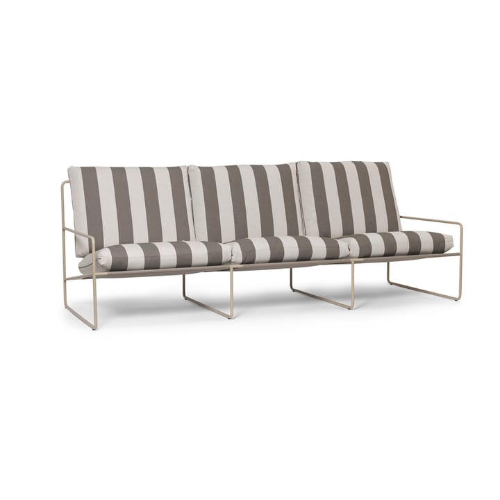 Desert 3-seat sofa - Cash stripe-chocolate - ferm LIVING