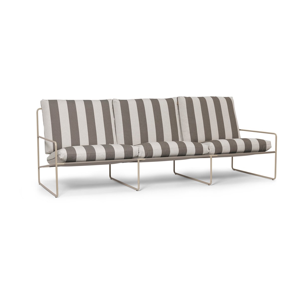 Ferm Living Desert 3-seat sofa Cash stripe-chocolate