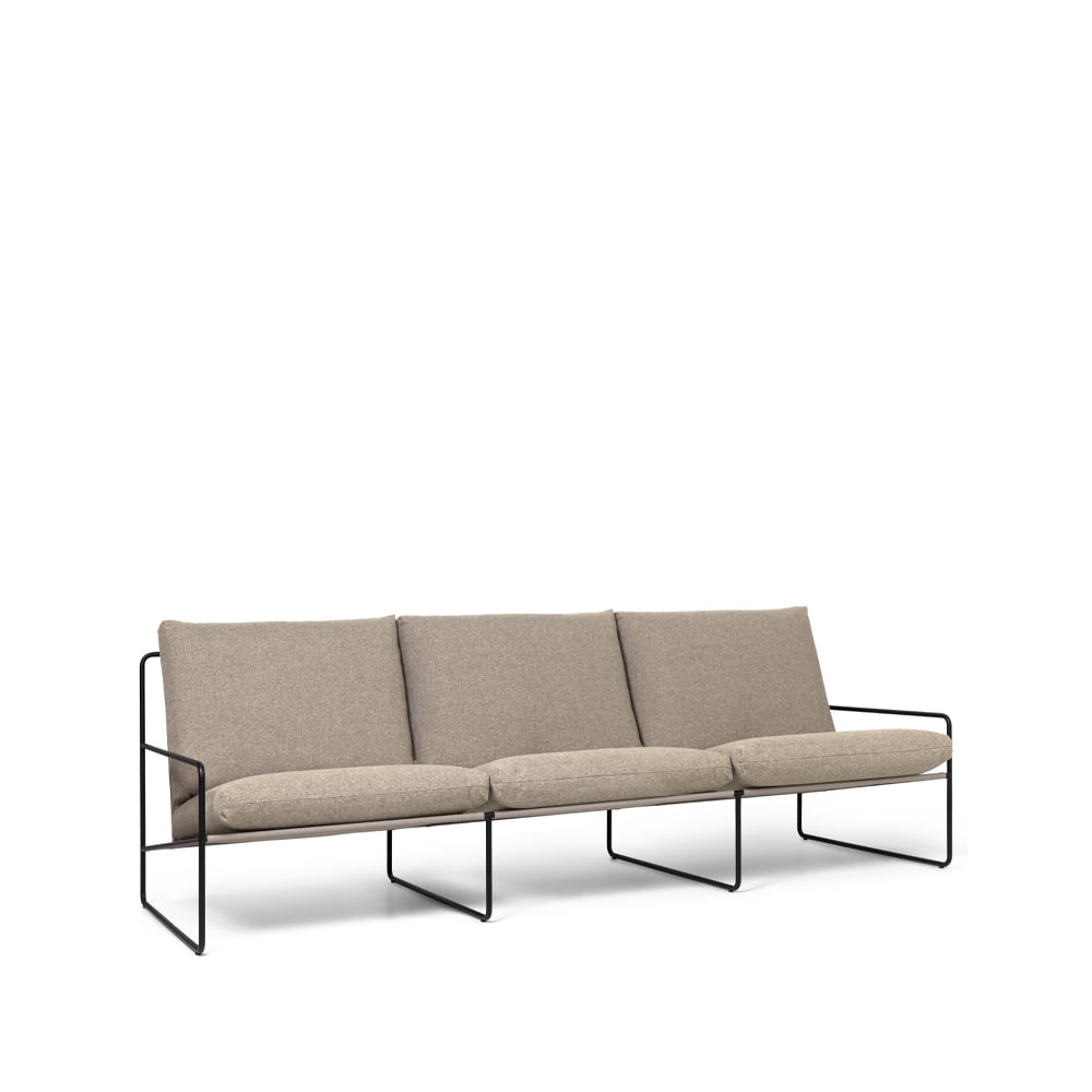 Ferm Living Desert 3-seat sofa Fabric dark sand. black stand