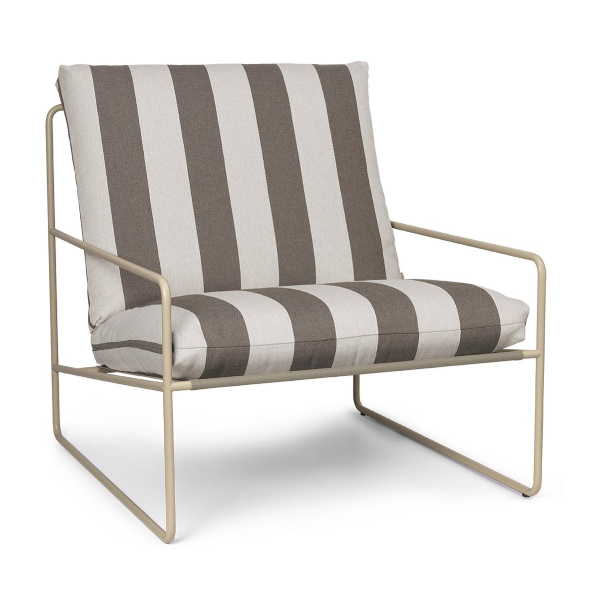 Ferm Living Desert arm chair Cash stripe-chocolate | Scandinavian Design | Brown