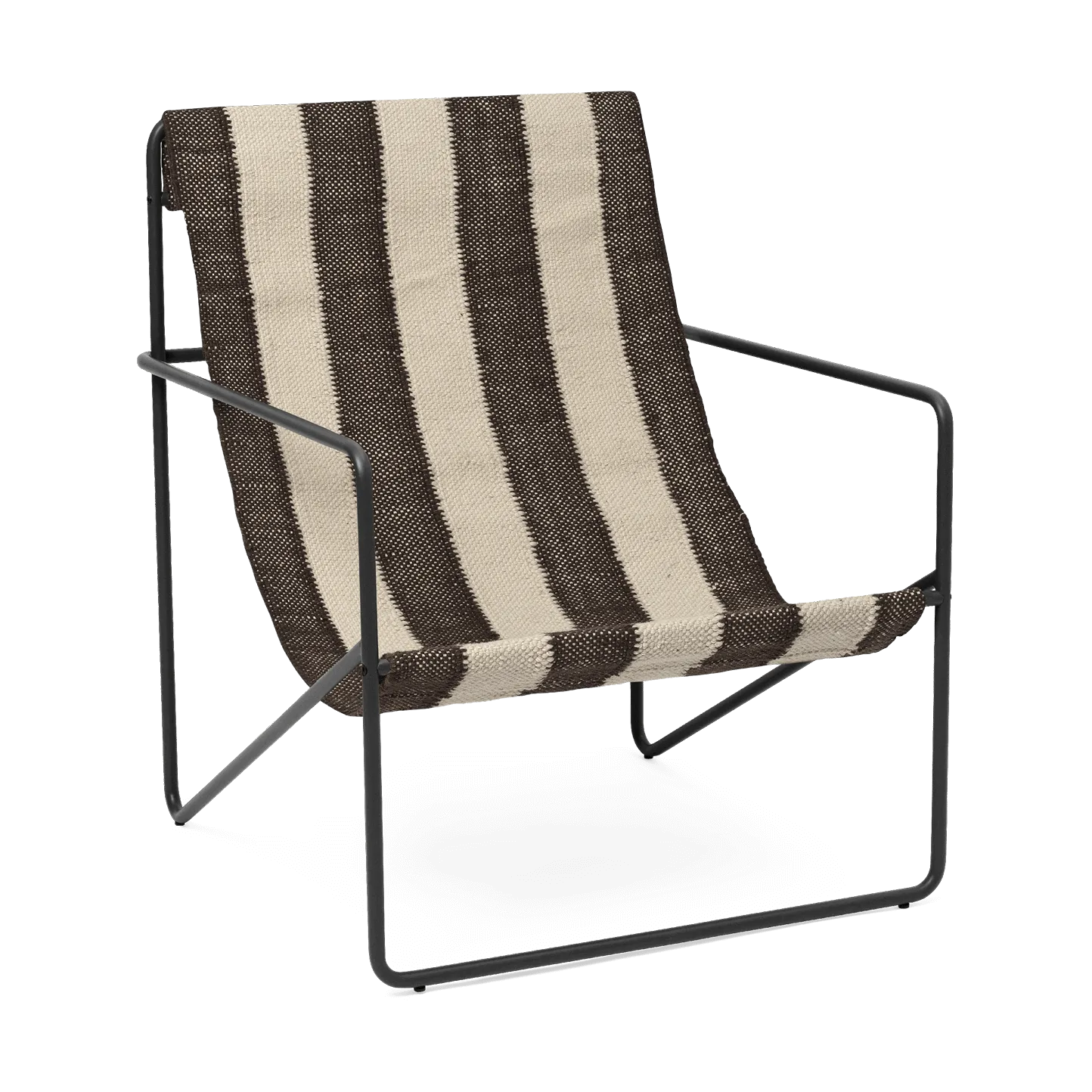Desert lounge chair, Black, off-white, chocolate Ferm Living