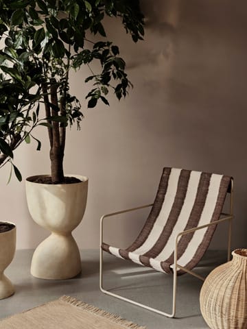Desert lounge chair - Cashmere, off-white, chocolate - ferm LIVING