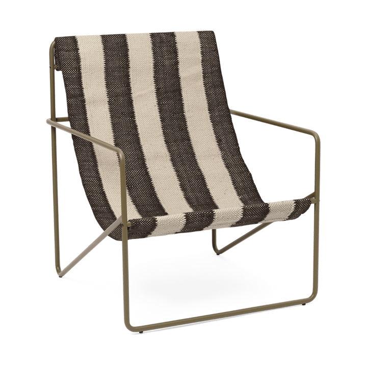 Desert lounge chair - Olive, off-white, chocolate - ferm LIVING