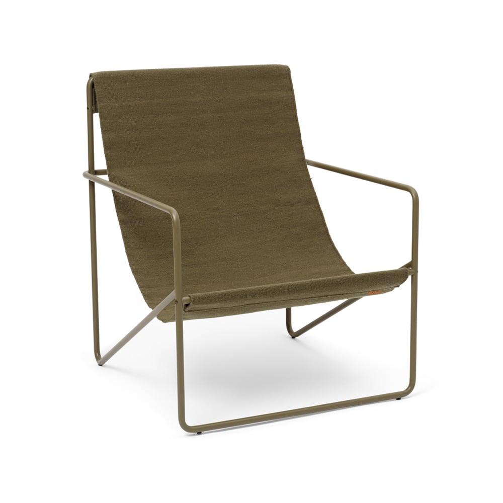 Ferm Living Desert lounge chair Olive, olive frame