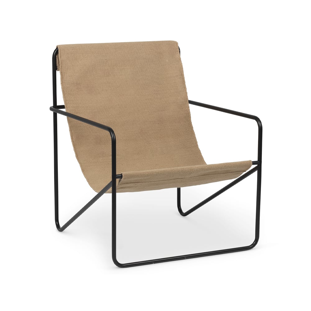 Ferm Living Desert lounge chair Sand, black frame | Scandinavian Design | Beige