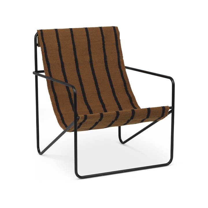 Desert lounge chair - Stripe, black frame - Ferm LIVING