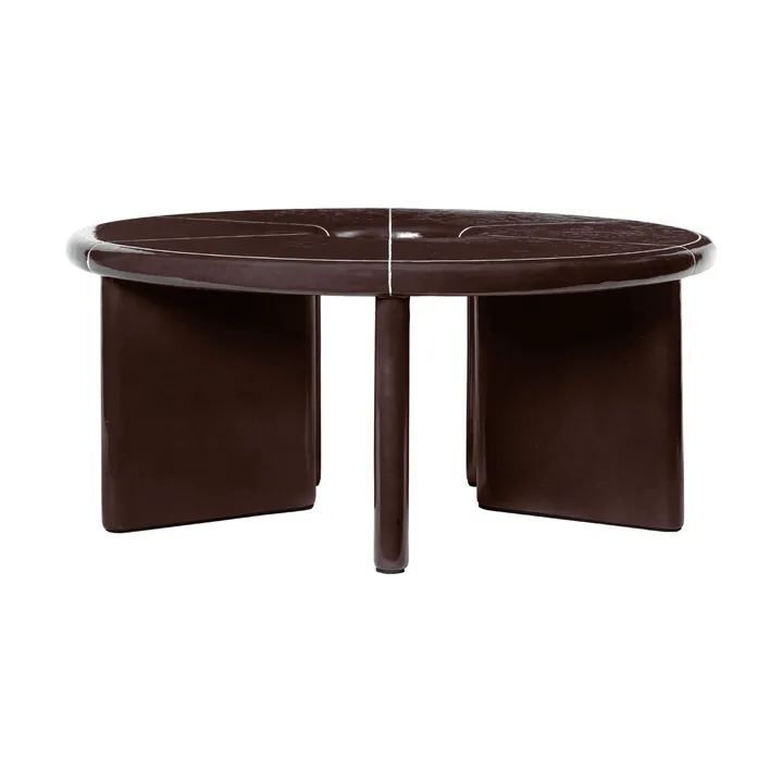 Deya coffee table Ø80x32 cm - Chestnut brown - Ferm Living