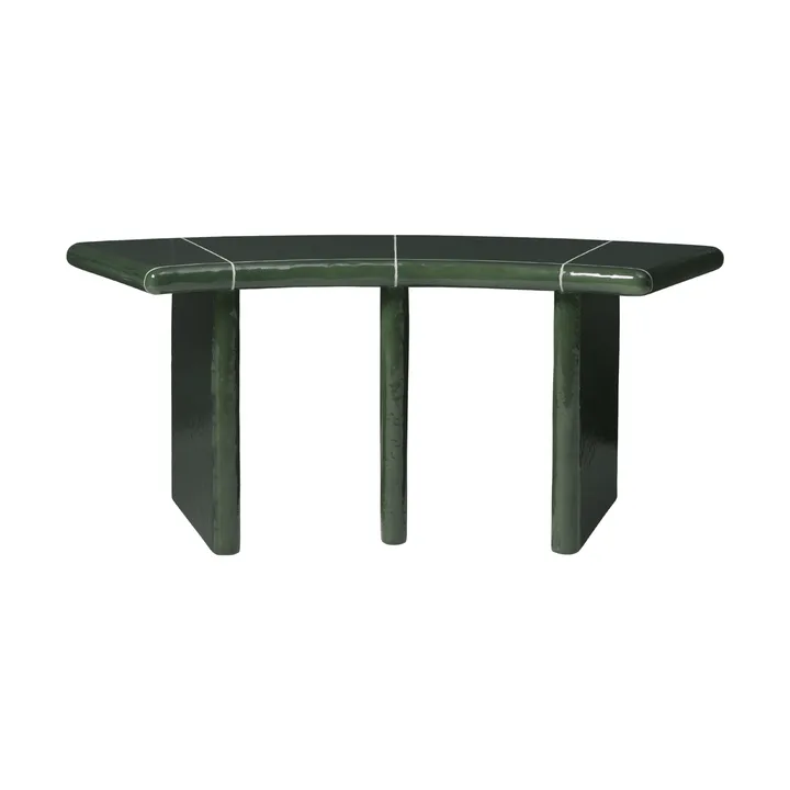 Deya curved bench with seat - Dark green, 110x40x45.5 cm - Ferm Living