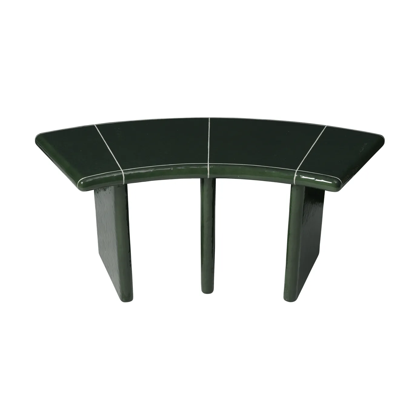 Deya curved bench with seat, Dark green, 110x40x45.5 cm Ferm Living