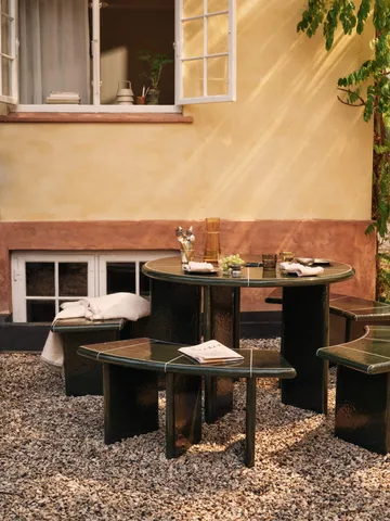 Deya dining table - Dark green, Ø120x75 cm - Ferm Living