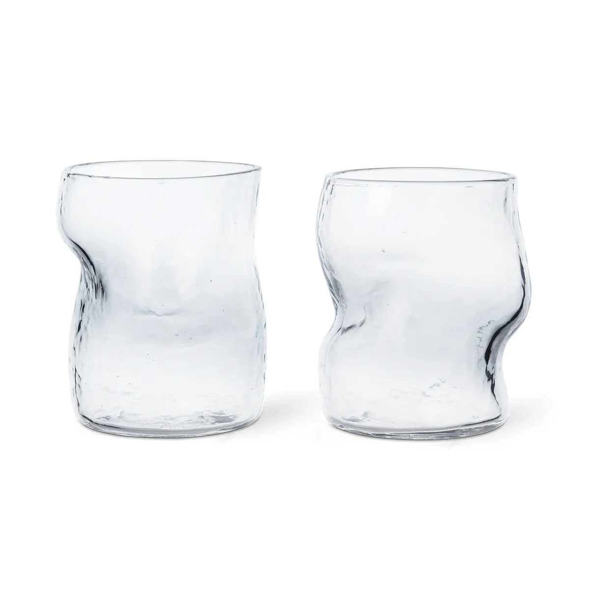 Ferm Living Dimple glass 27 cl 2-pack Clear | Scandinavian Design | Drinking glasses & tumblers | Transparent