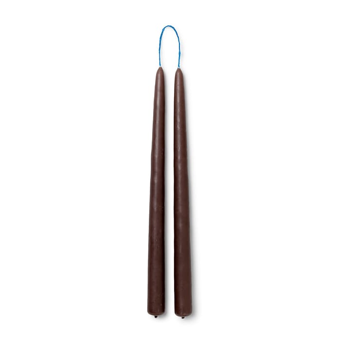 Dipped candles handmade 30 cm 2-pack  - Brown - ferm LIVING