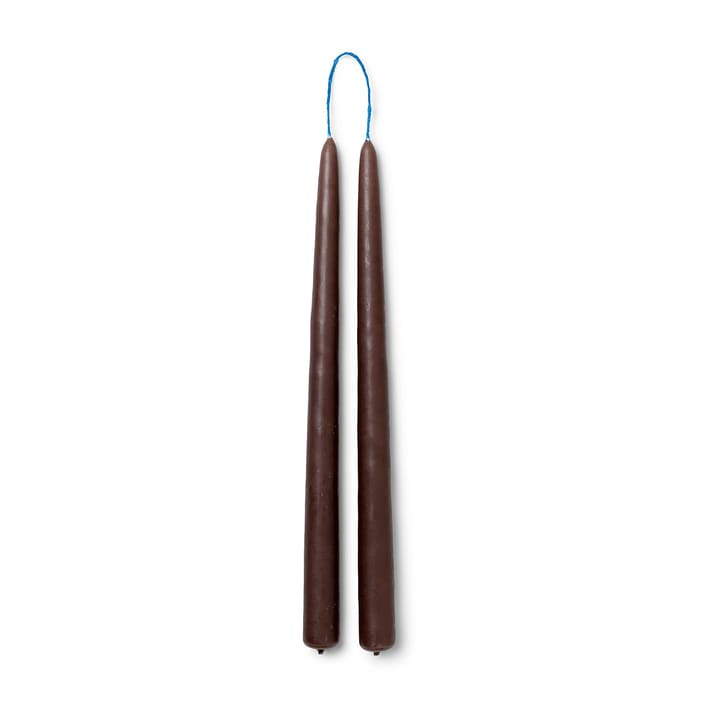 Dipped candles handmade 30 cm 2-pack  - Brown - Ferm LIVING