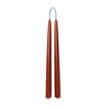 Dipped candles handmade 30 cm 2-pack  - Rust - Ferm Living