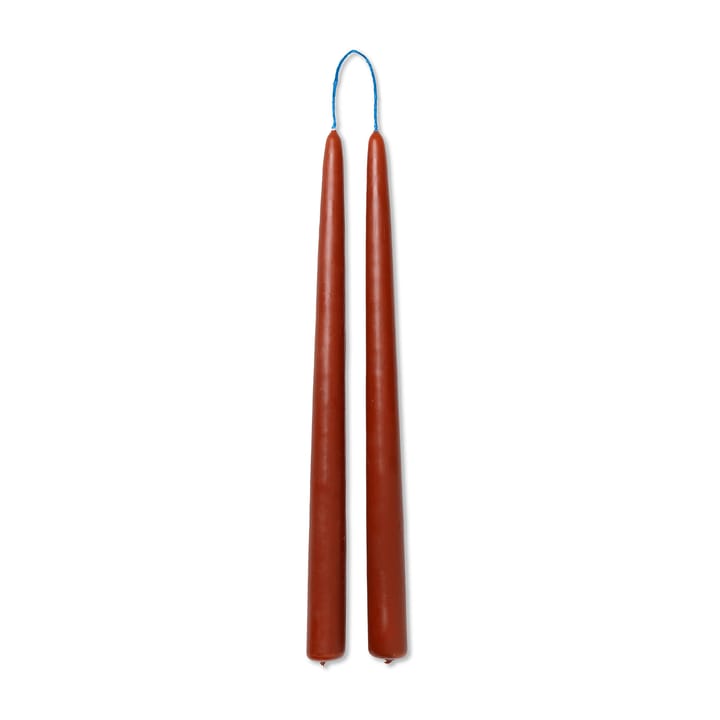 Dipped candles handmade 30 cm 2-pack  - Rust - ferm LIVING