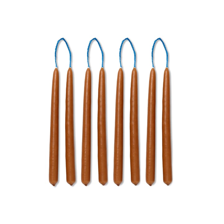 Dipped candles handmade15 cm 8-pack  - Amber - Ferm LIVING