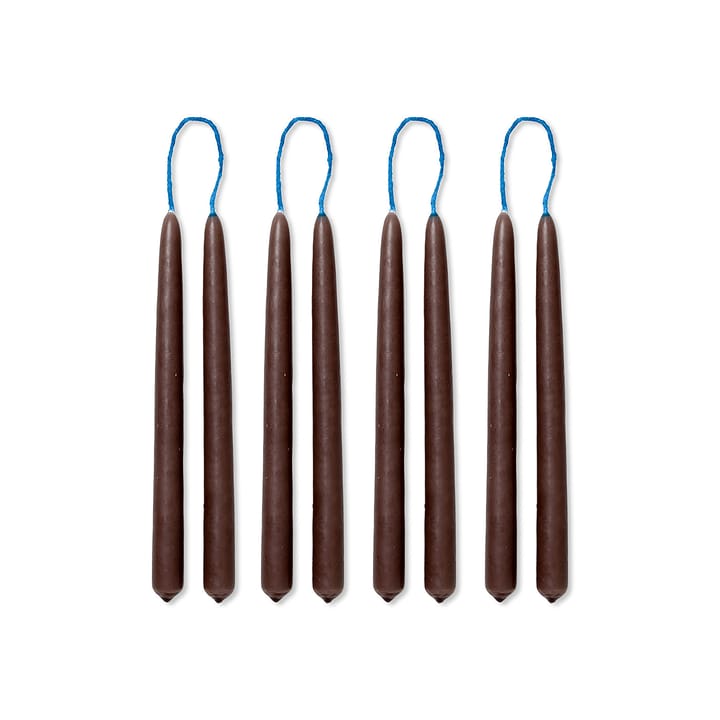Dipped candles handmade15 cm 8-pack  - Brown - ferm LIVING