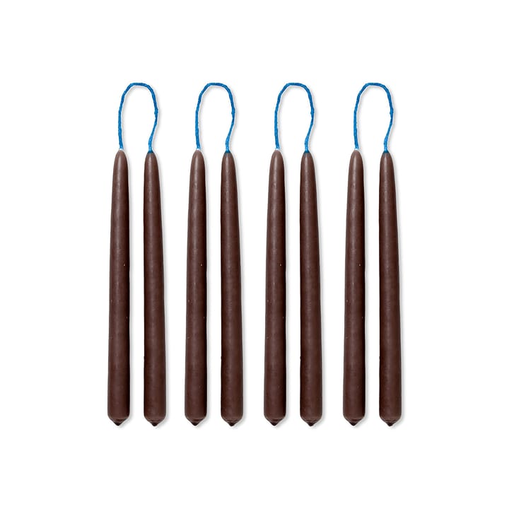 Dipped candles handmade15 cm 8-pack  - Brown - Ferm LIVING