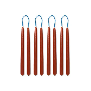Dipped candles handmade15 cm 8-pack  - Rust - Ferm Living