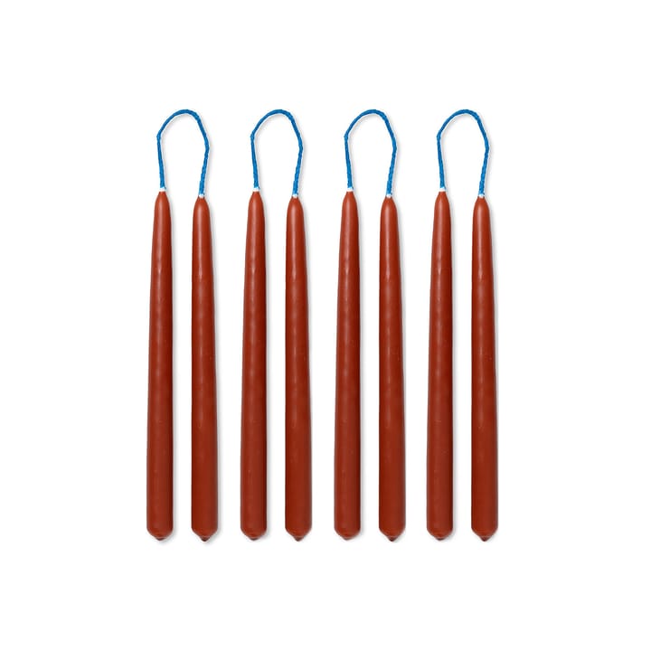 Dipped candles handmade15 cm 8-pack  - Rust - Ferm LIVING