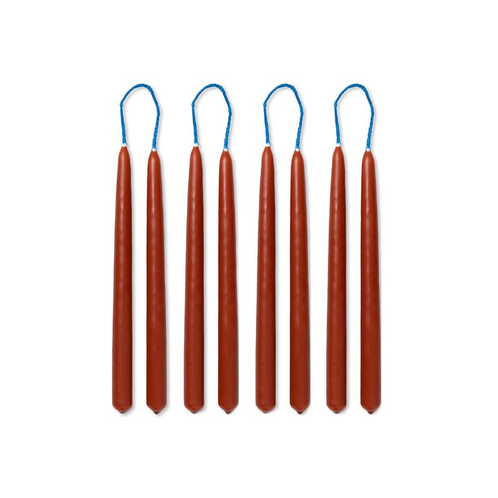 Dipped candles handmade15 cm 8-pack  - Rust - Ferm LIVING