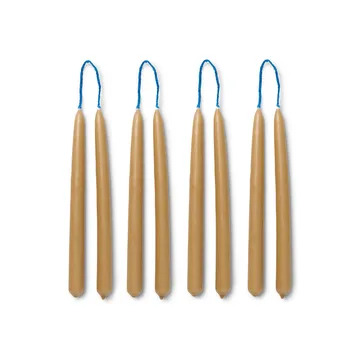 Dipped candles handmade15 cm 8-pack  - Straw - Ferm Living