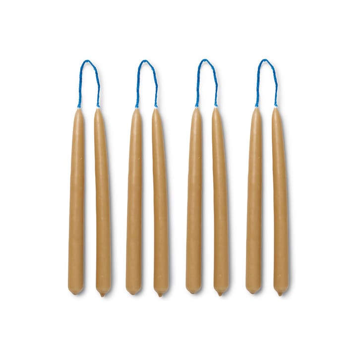 Dipped candles handmade15 cm 8-pack  - Straw - Ferm LIVING