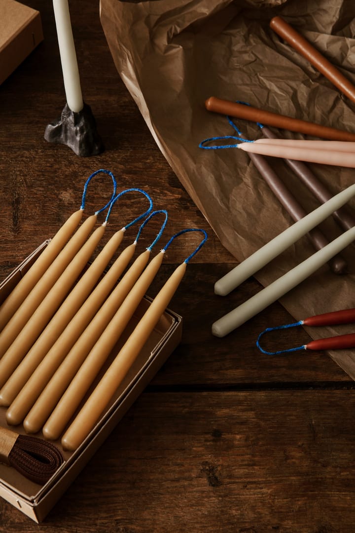 Dipped candles handmade15 cm 8-pack , Straw Ferm Living
