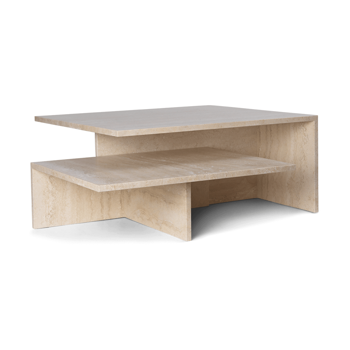 Ferm Living Distinct Grande Duo coffee table 133x70x35 cm Travertine