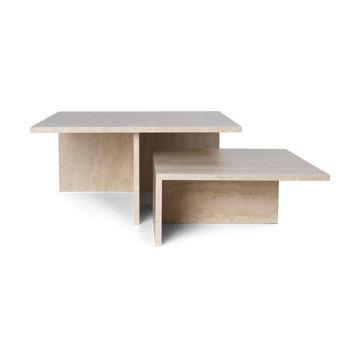 Distinct Grande Duo coffee table 133x70x35 cm - Travertine - ferm LIVING
