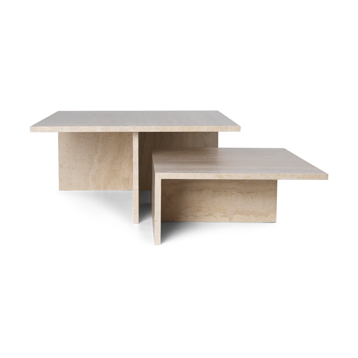 Distinct Grande Duo coffee table 133x70x35 cm - Travertine - ferm LIVING