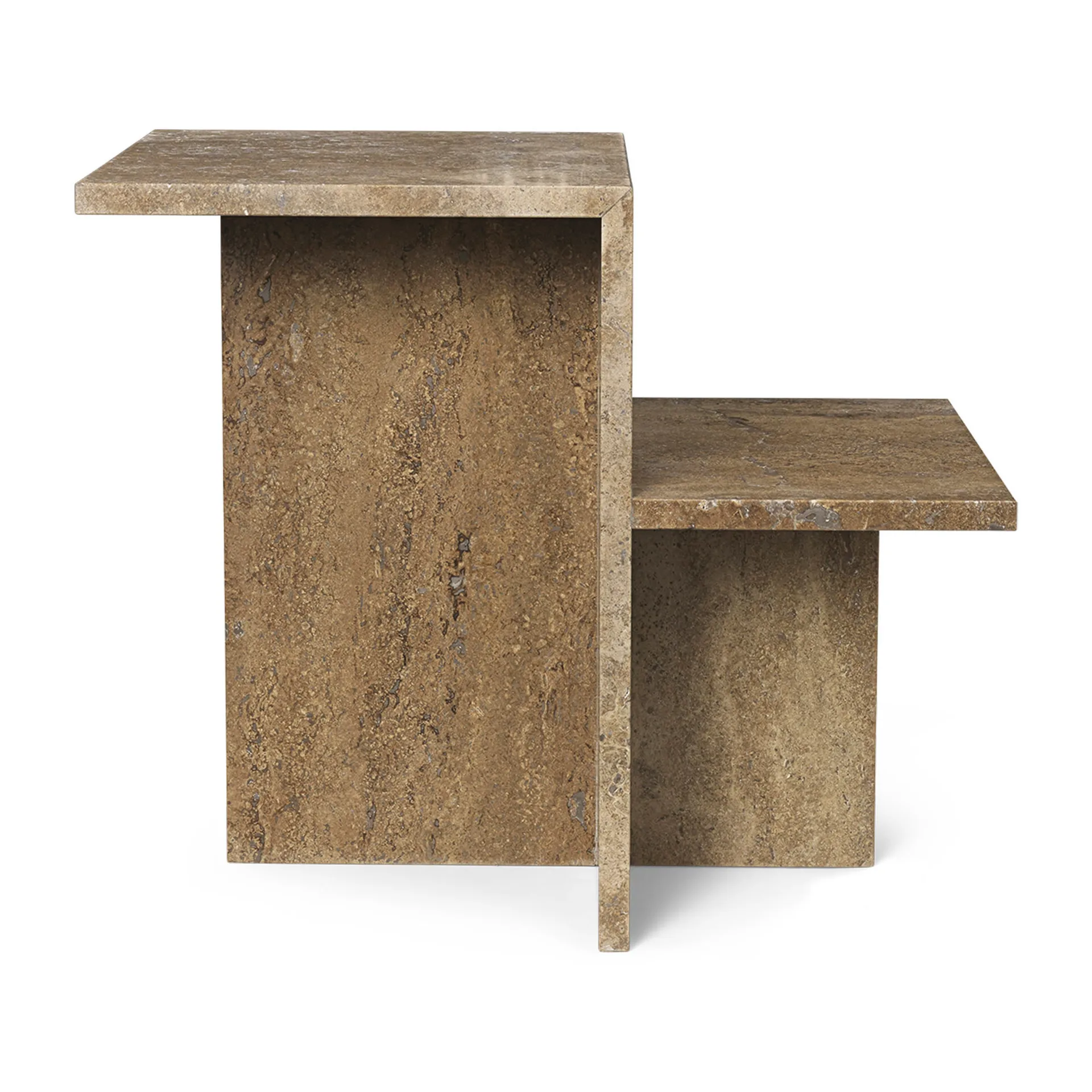 Distinct side table 59,5x35x50 cm, Dark Brown Travertine Ferm Living