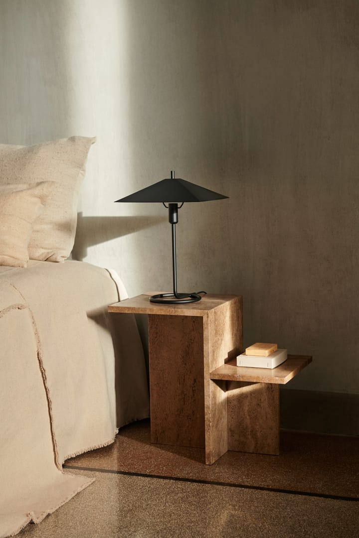 Distinct side table 59,5x35x50 cm, Dark Brown Travertine Ferm Living