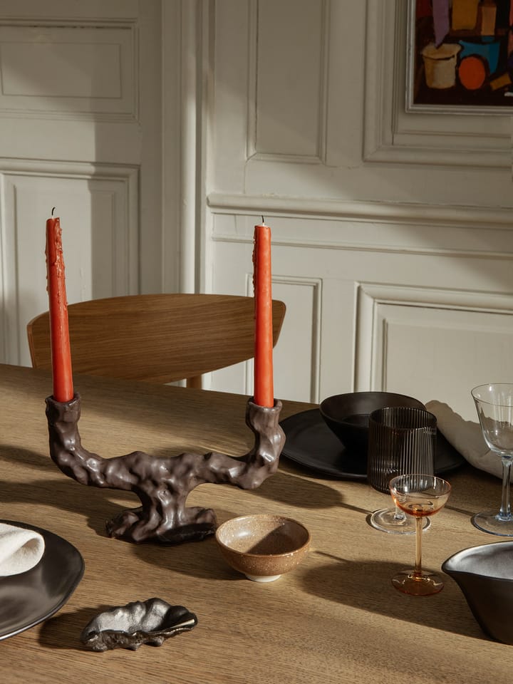 Dito candle sticks double, Dark Brown Ferm Living