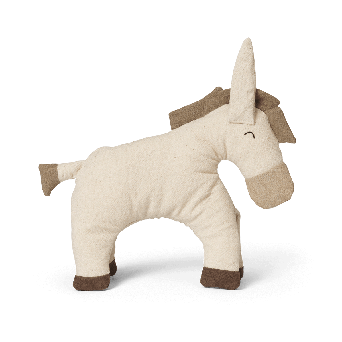 Ferm Living Donkey soft toy Undyed-dark sand | Scandinavian Design | Children's room accessories | Beige