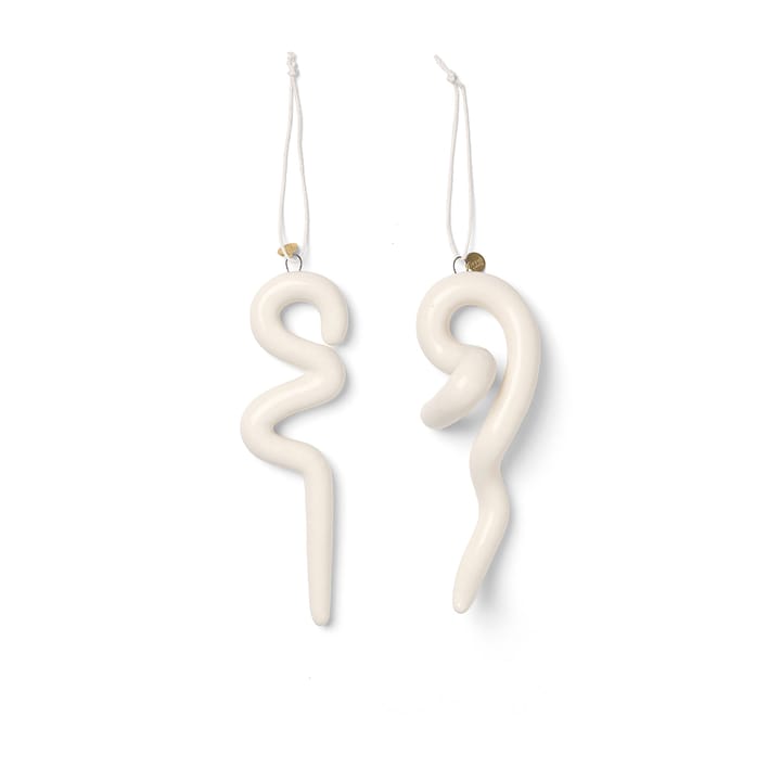 Doodle Christmas decoration 14.5 cm 2-pack - Off-white - Ferm LIVING