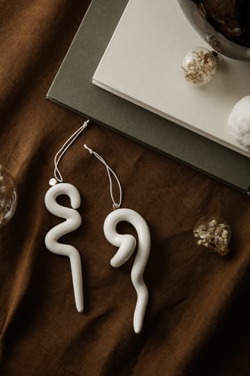Doodle Christmas decoration 14.5 cm 2-pack - Off-white - Ferm Living
