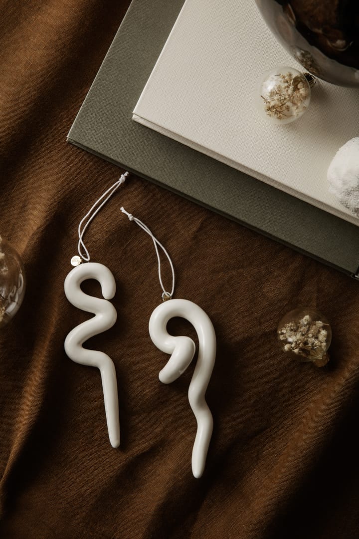 Doodle Christmas decoration 14.5 cm 2-pack, Off-white Ferm Living