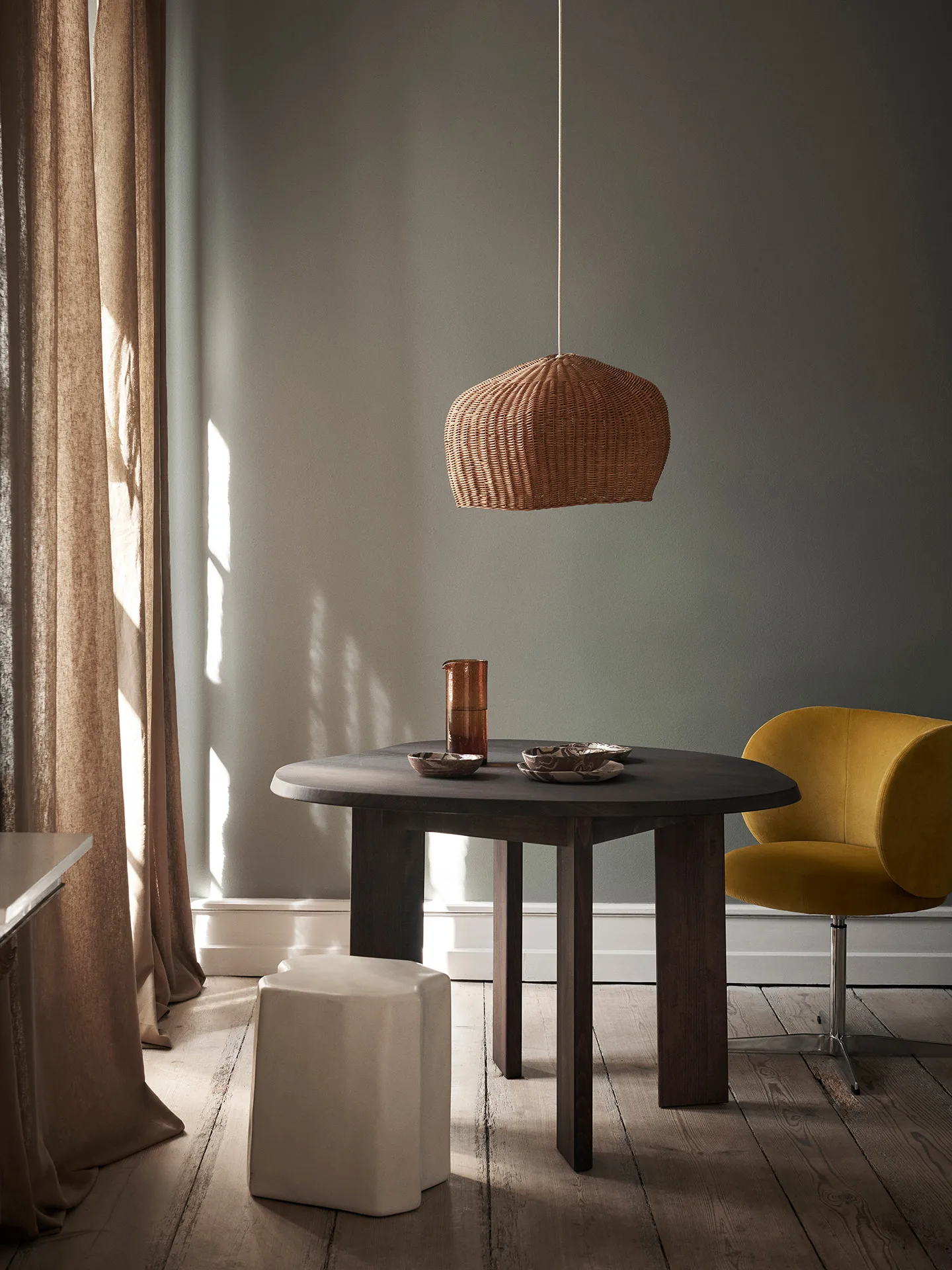Drape lamp shade medium, Natural Ferm Living