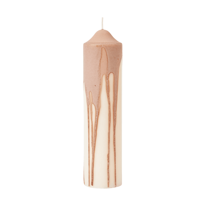 Drip pillar candle - Beige, 20 cm - Ferm Living