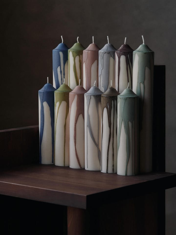 Drip pillar candle, Beige, 20 cm Ferm Living