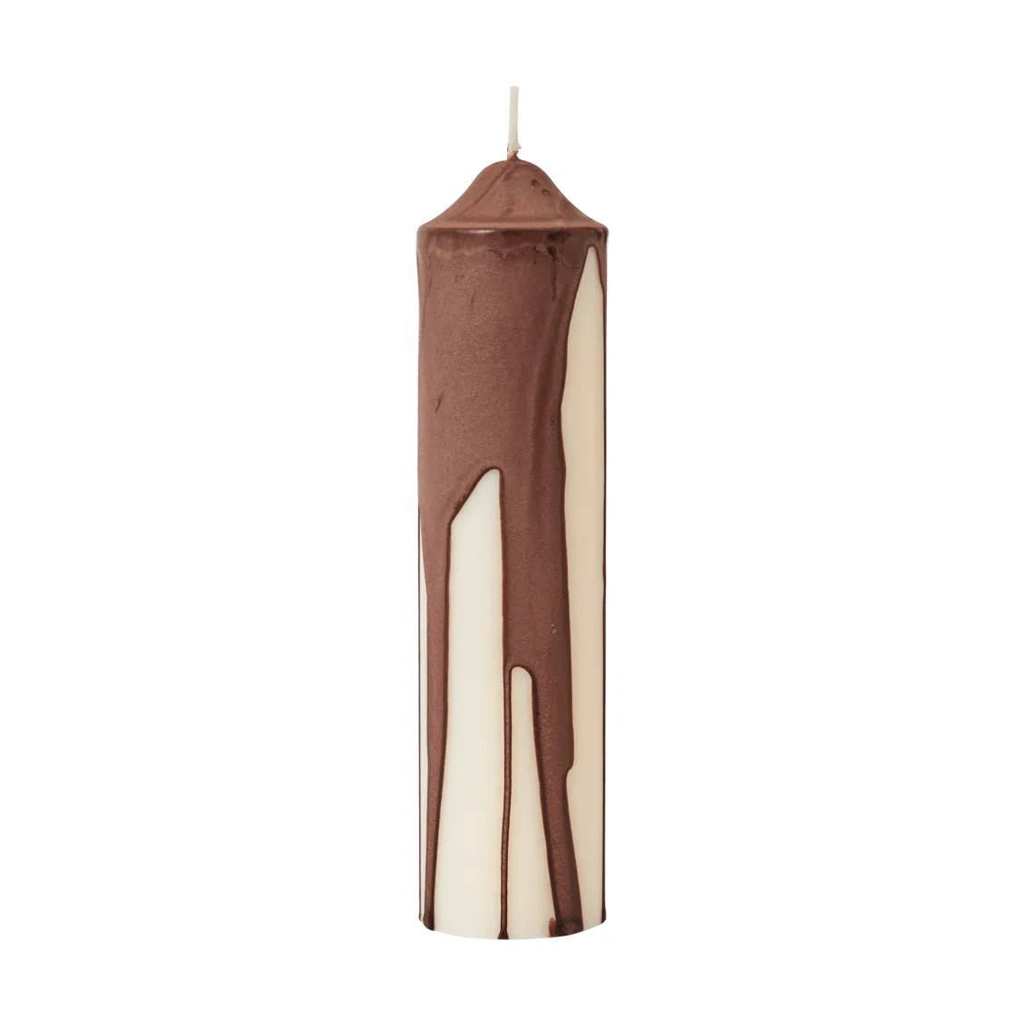 Ferm Living Drip pillar candle Dark Chocolate, 20 cm