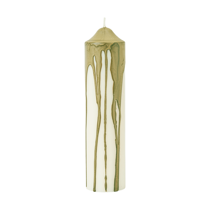 Drip pillar candle - Olive Green, 20 cm - Ferm Living