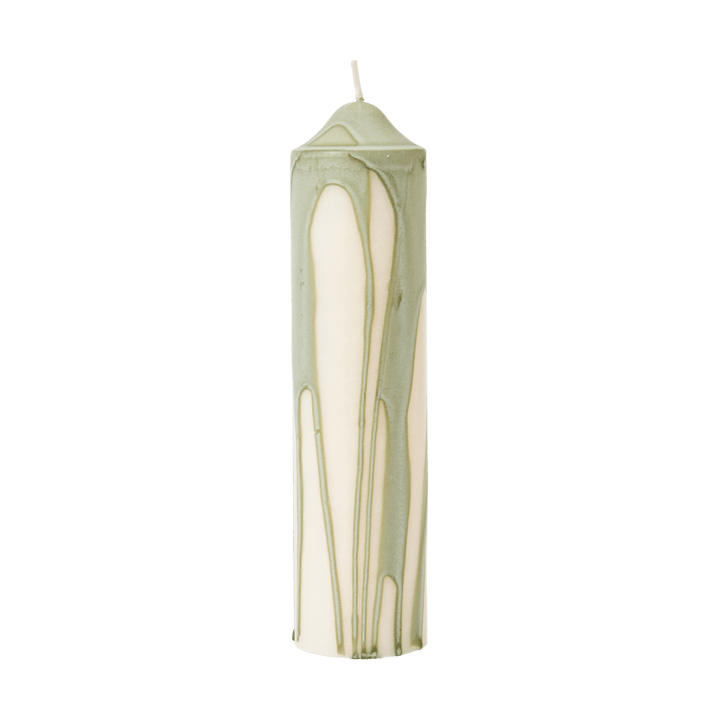 Drip pillar candle - Tea Green, 20 cm - Ferm Living