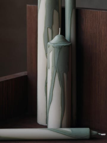 Drip pillar candle - Tea Green, 20 cm - Ferm Living