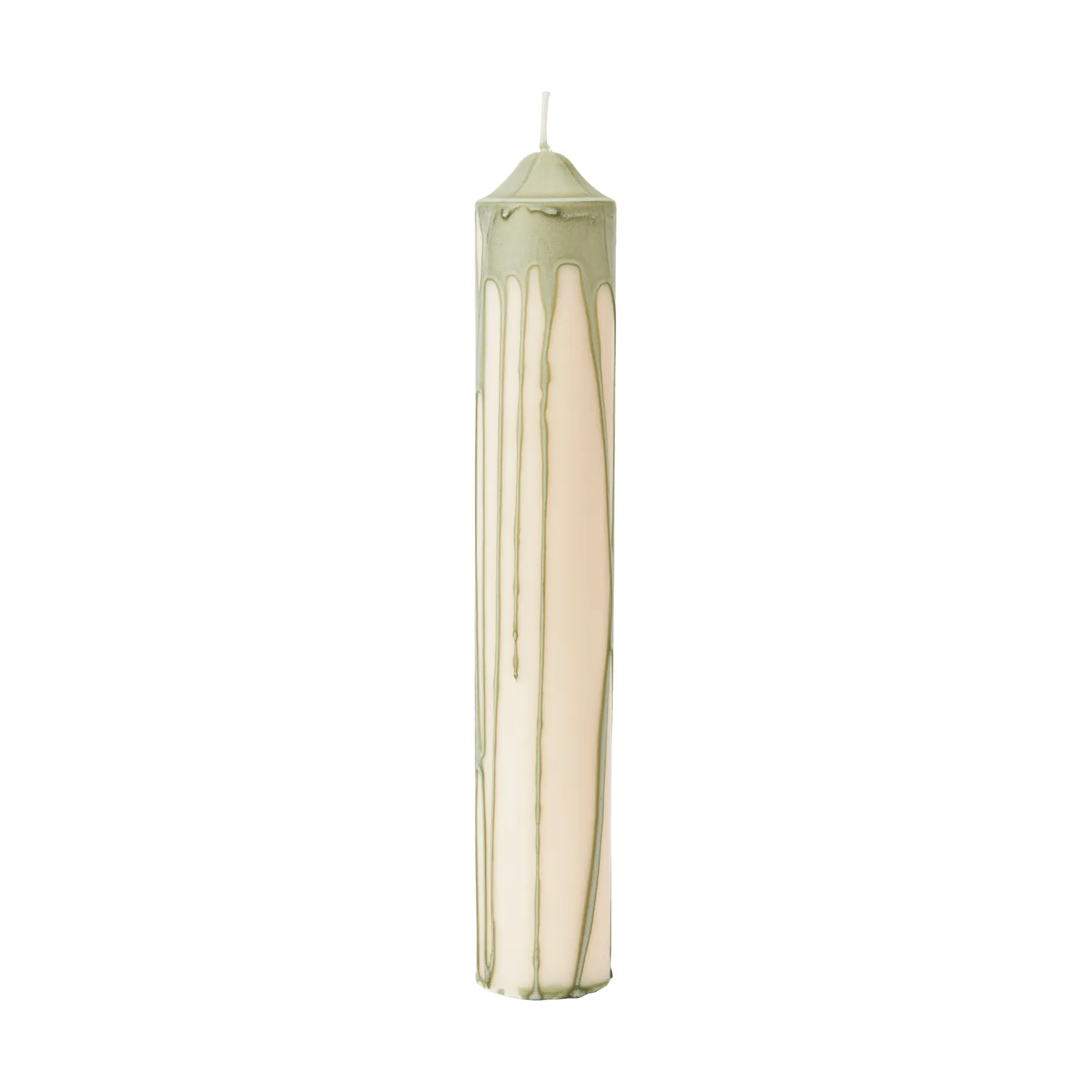 Drip pillar candle, Tea Green, 30 cm Ferm Living